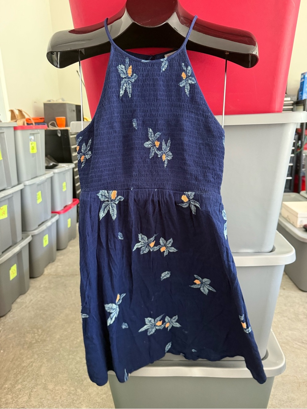Navy Floral Halter Sundress mp71